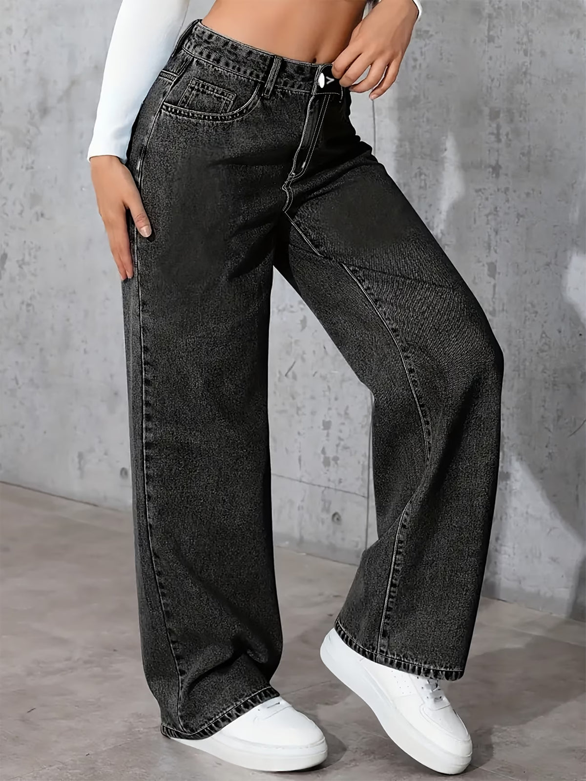 Women's High Waist Straight Leg Stretch Jeans