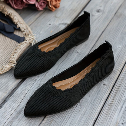 Women's Breathable Slip-On Flat with Wavy Edge