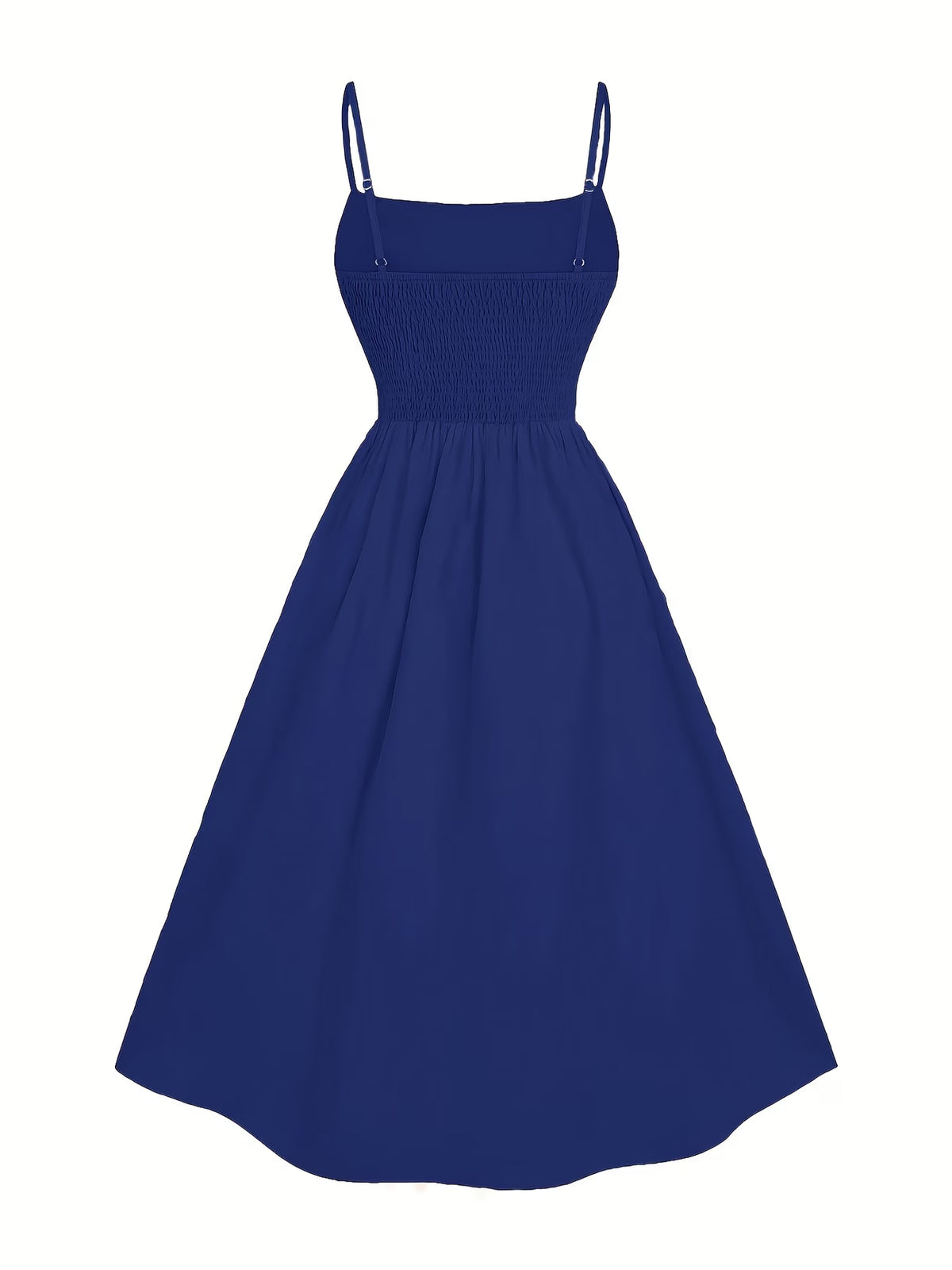 Women's Sleeveless Summer Midi Dress with Pleated Pockets