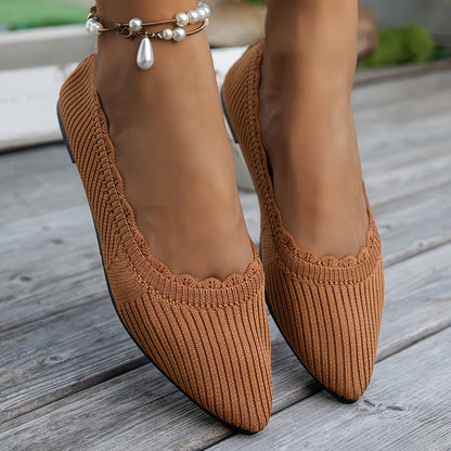 Women's Breathable Slip-On Flat with Wavy Edge