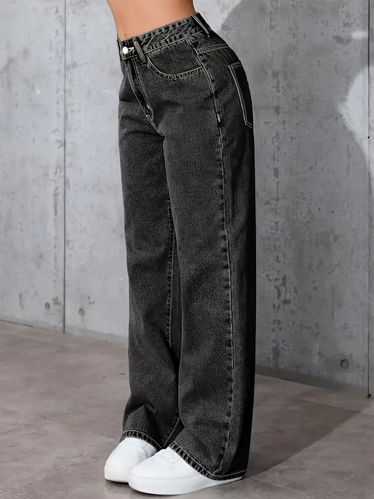 Women's High Waist Straight Leg Stretch Jeans