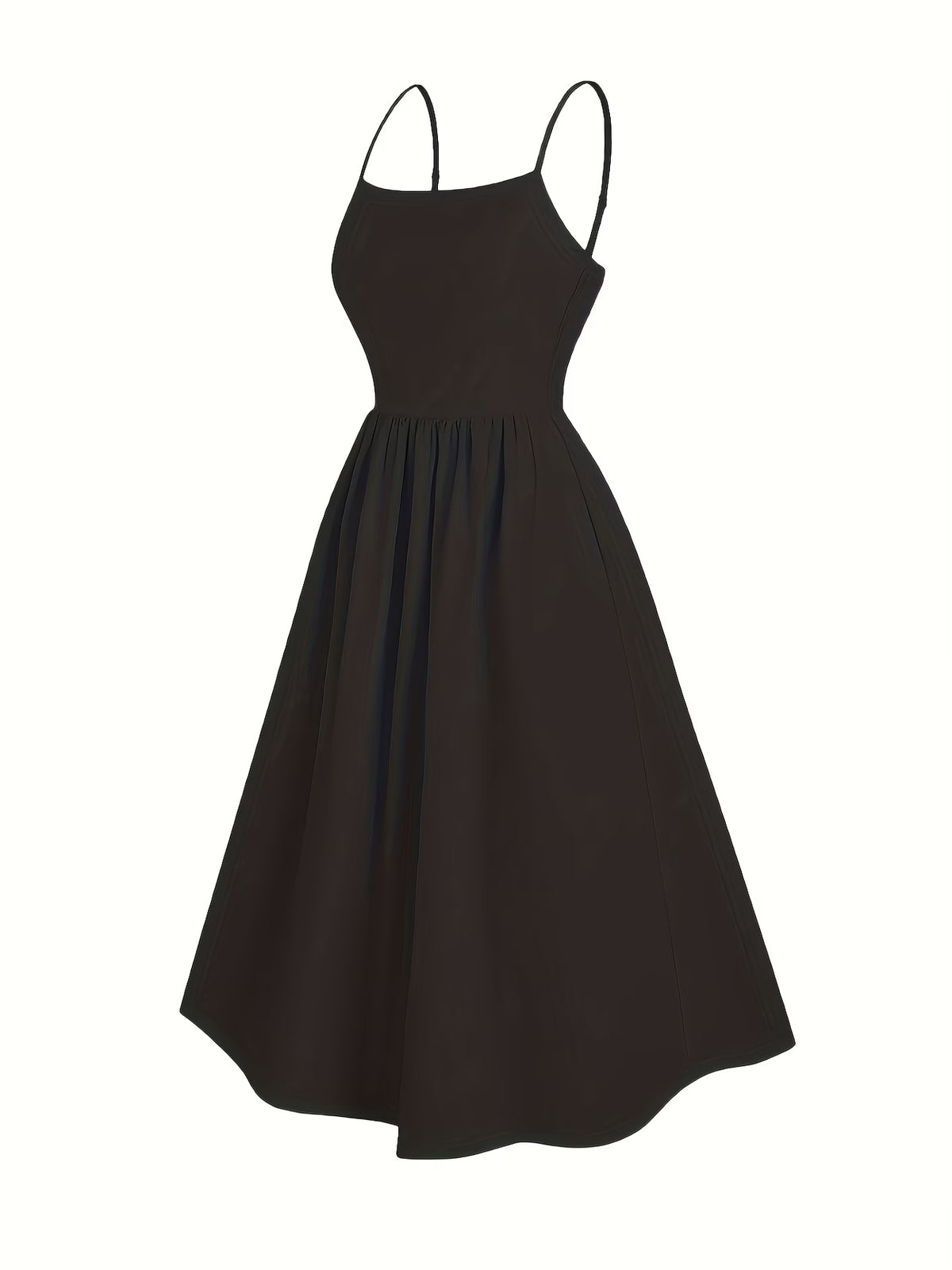Women's Sleeveless Summer Midi Dress with Pleated Pockets