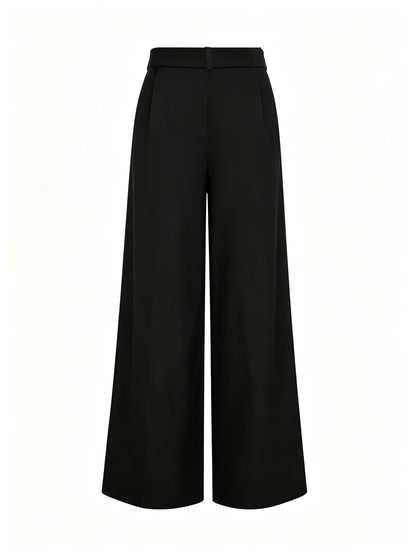 Women's High Waist Palazzo Trousers with Front Pleat