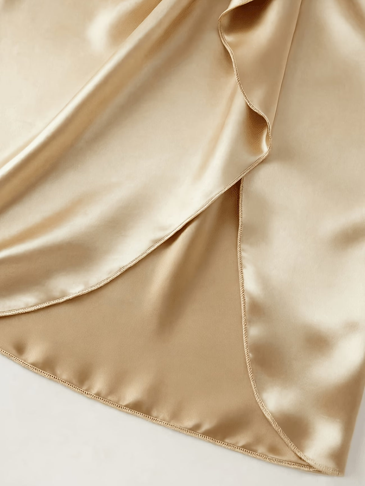 Plus Size Pleated Satin Midi Skirt with Front Slit