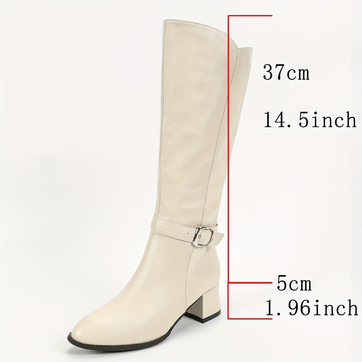 Women's Tall Boot with Mid Block Heel and Side Zipper