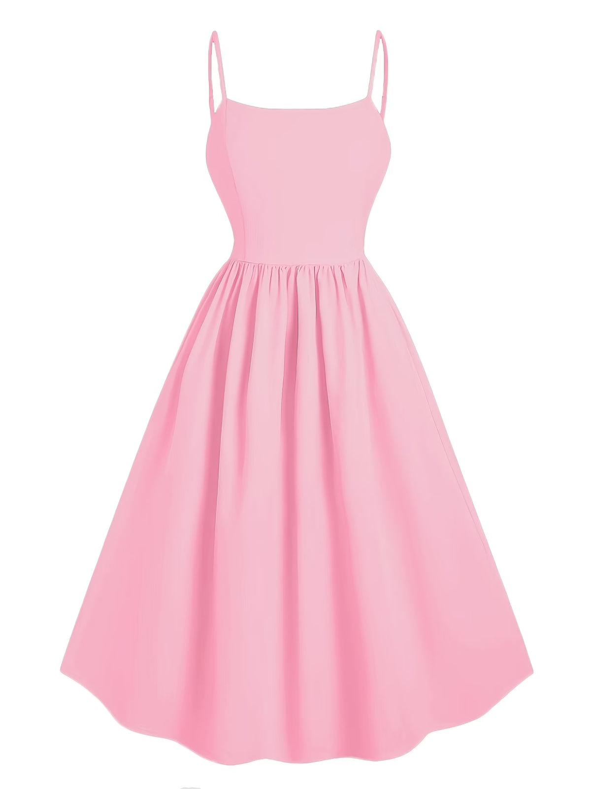 Women's Sleeveless Summer Midi Dress with Pleated Pockets