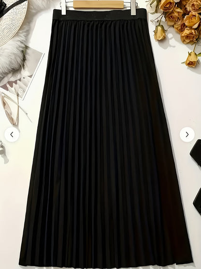 Women's Midi Skirt with Pleated Hem