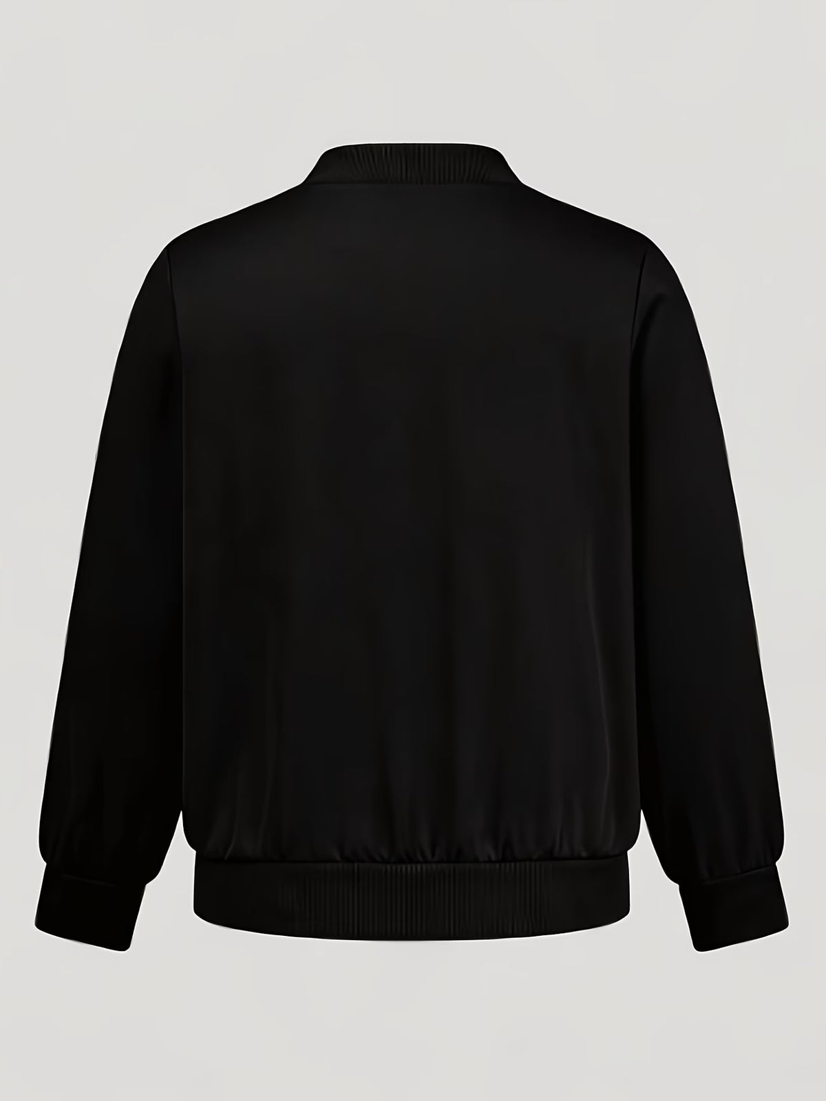 Women's Plus Size Bomber Jacket with Zipper and Soft Fabric