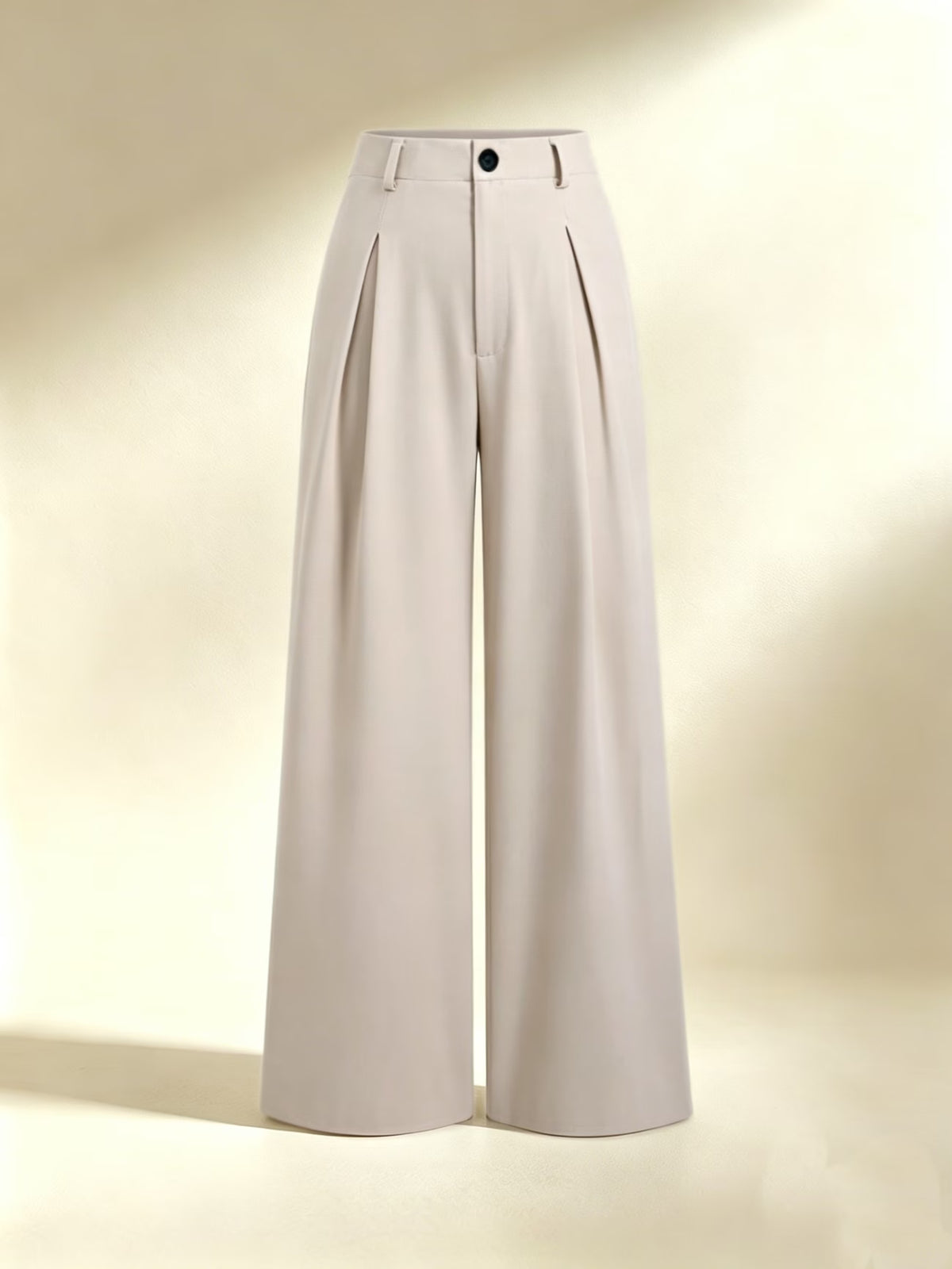 Women's High Waist Wide Leg Trousers with Pleats