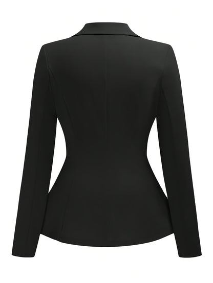 Women's Solid Color Blazer with Elegant Cut