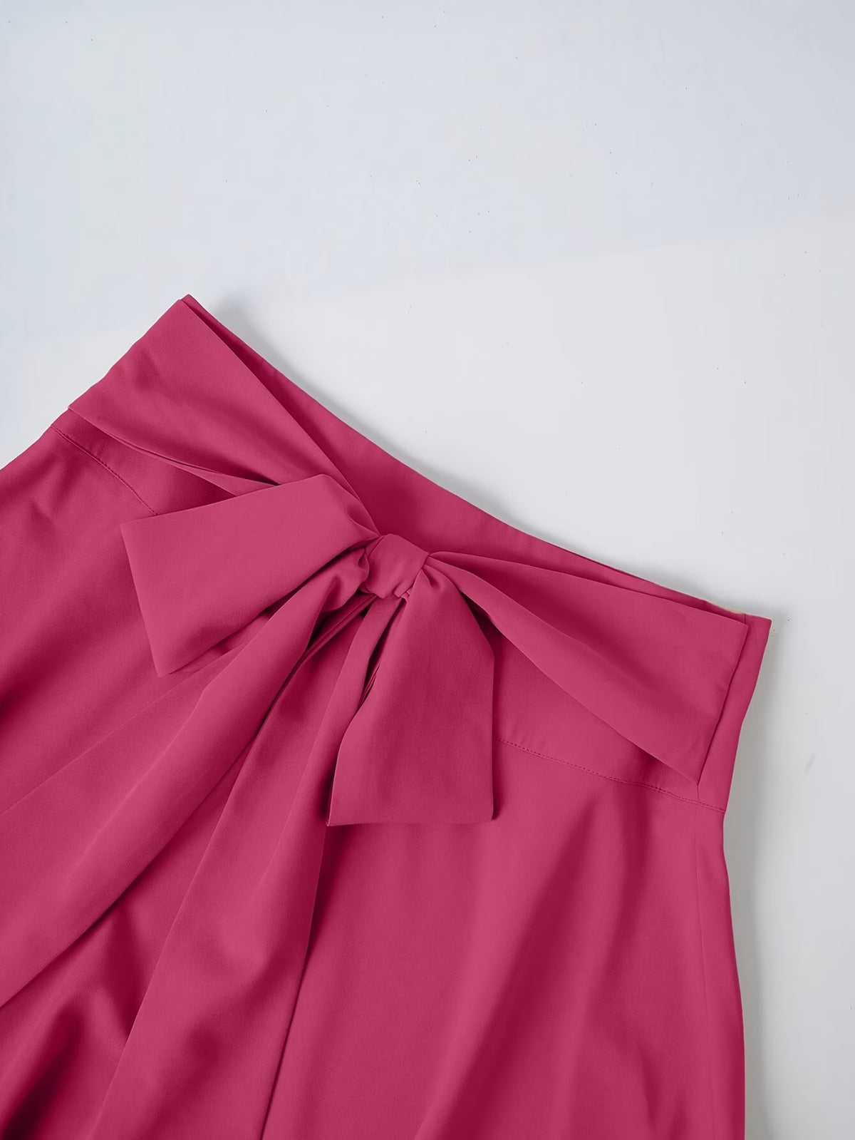 Women's High Waist A-Line Skirt with Tie Detail