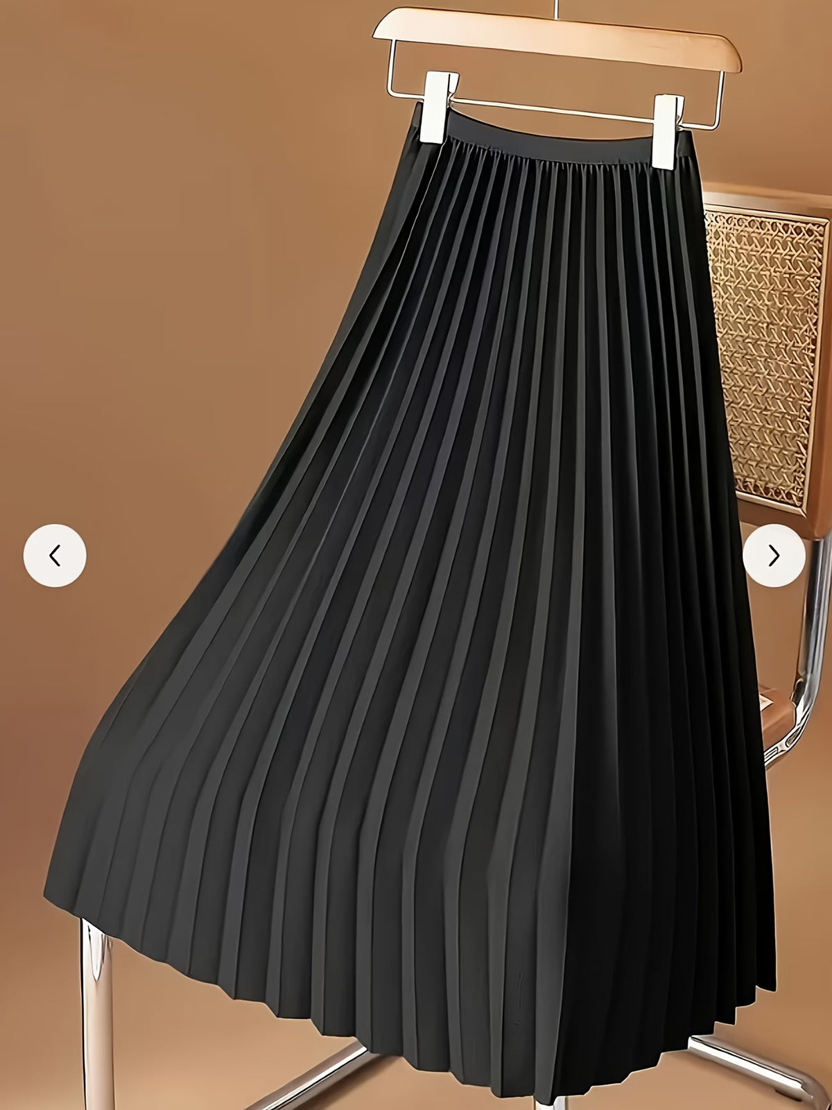 Women's Midi Skirt with Pleated Hem