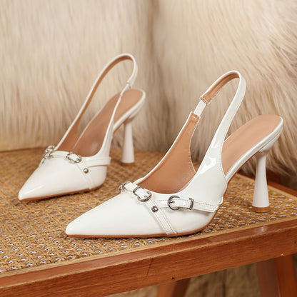 Women's Pointed Toe Kitten Heel Slingback Shoe