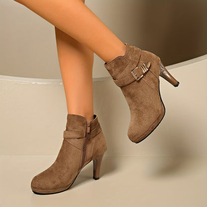 Women's Short Ankle Boot with Platform and Block Heel