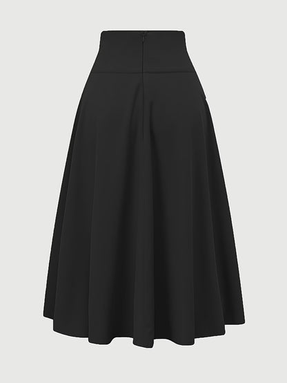 Women's High Waist A-Line Skirt with Tie Detail