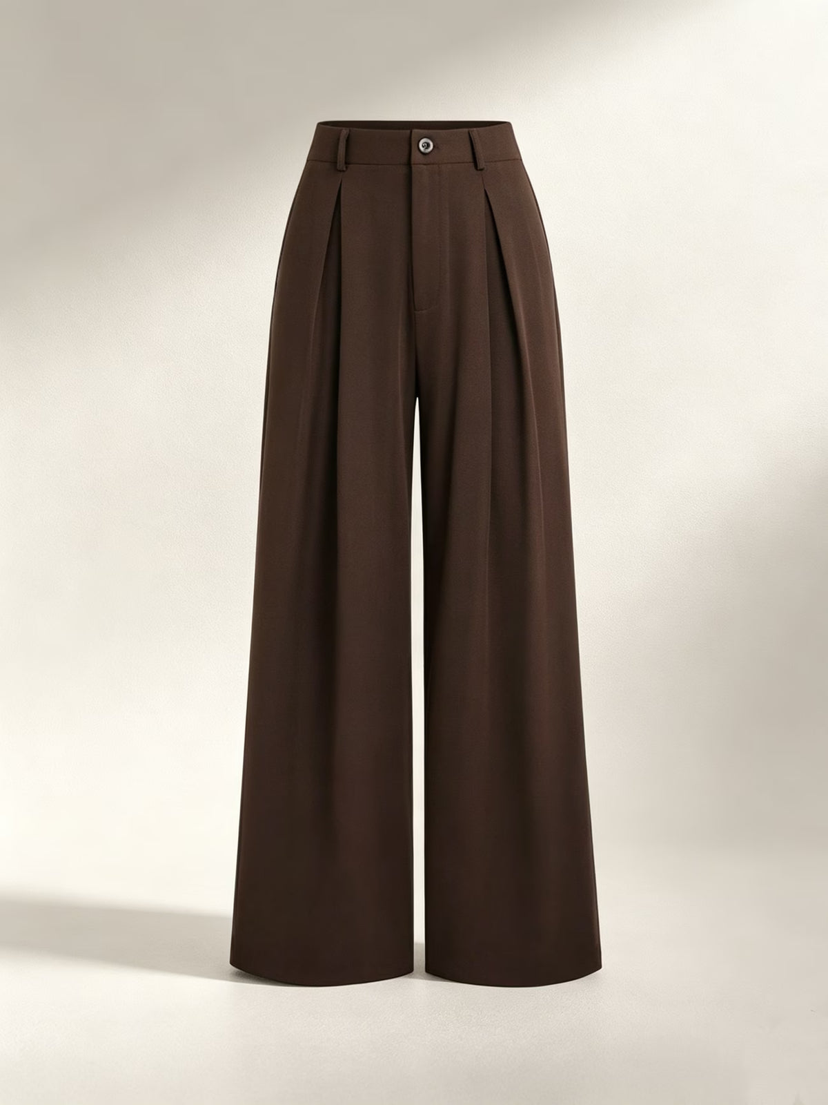 Women's High Waist Wide Leg Trousers with Pleats