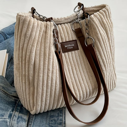 Women's Large Corduroy Tote Bag