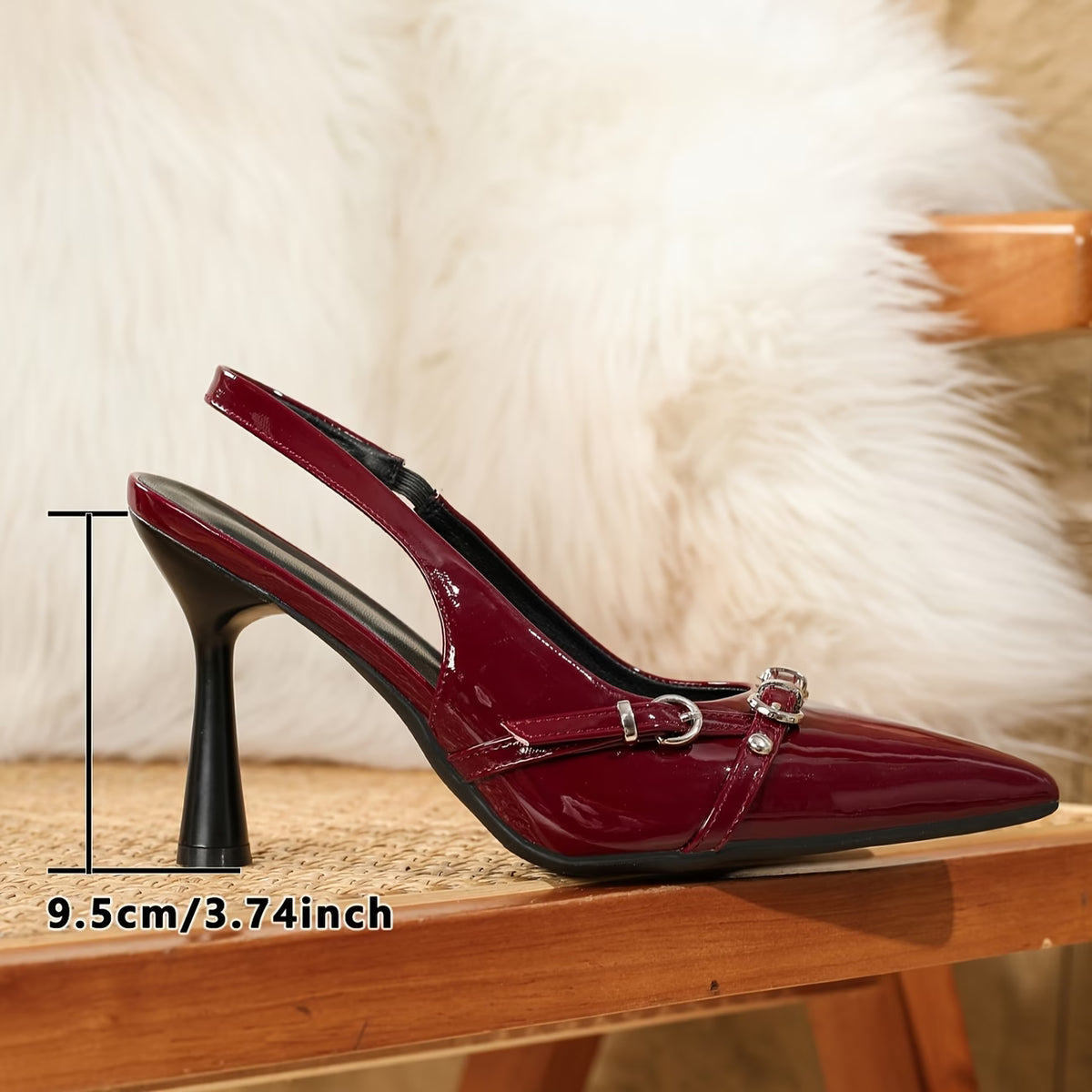 Women's Pointed Toe Kitten Heel Slingback Shoe