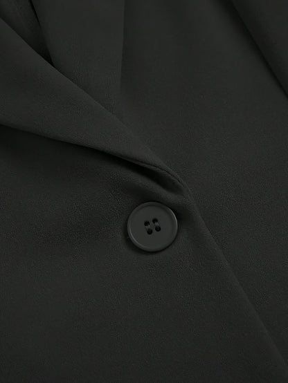 Women's Solid Color Blazer with Elegant Cut