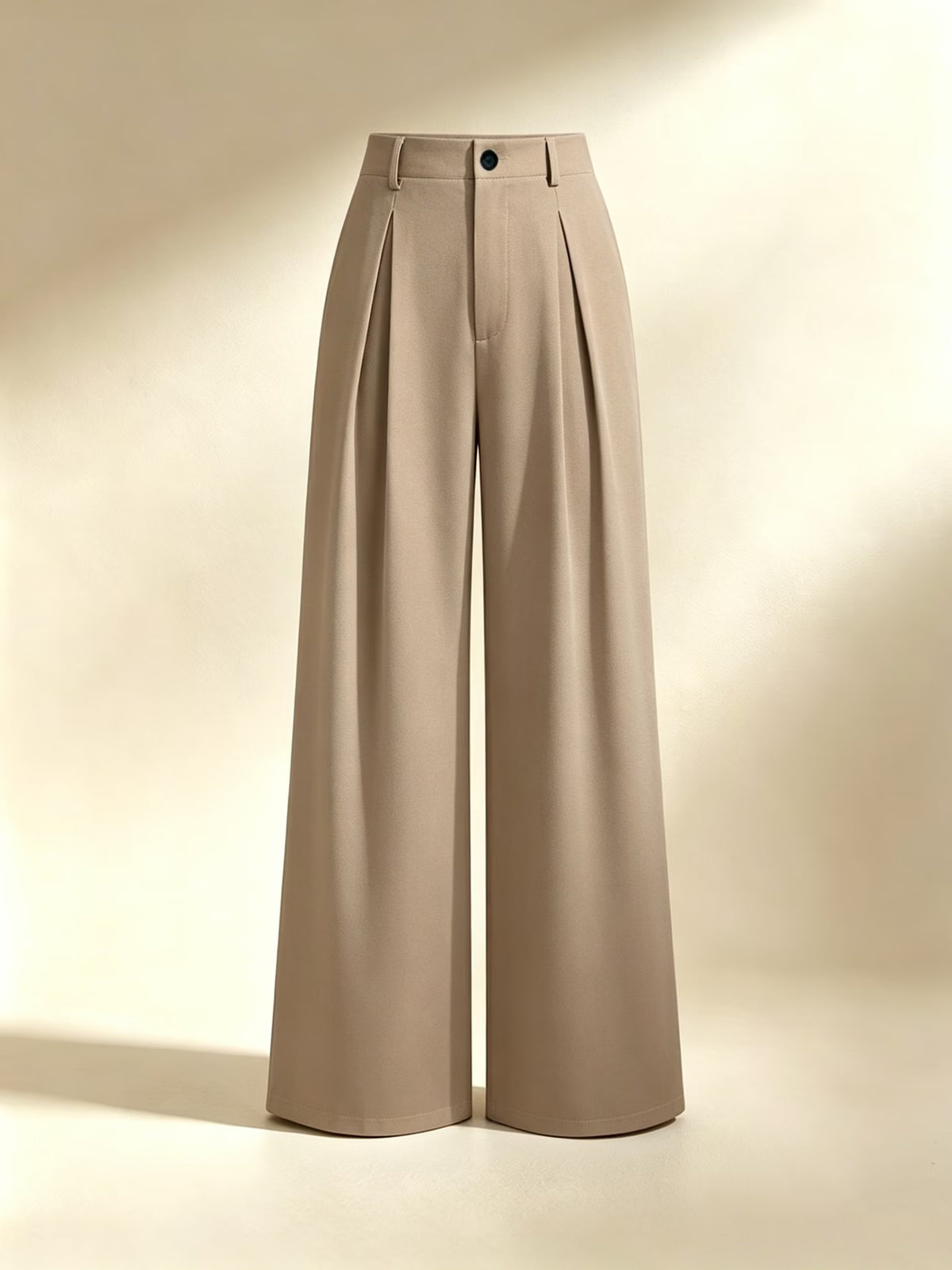 Women's High Waist Wide Leg Trousers with Pleats