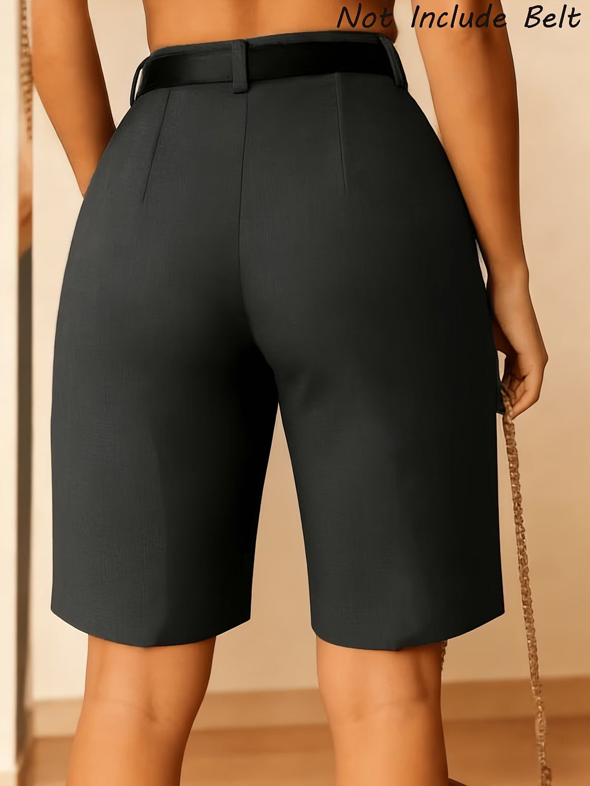 Women's High Waist Tailored Bermuda Shorts with Pleats