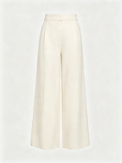 Women's High Waist Palazzo Trousers with Front Pleat