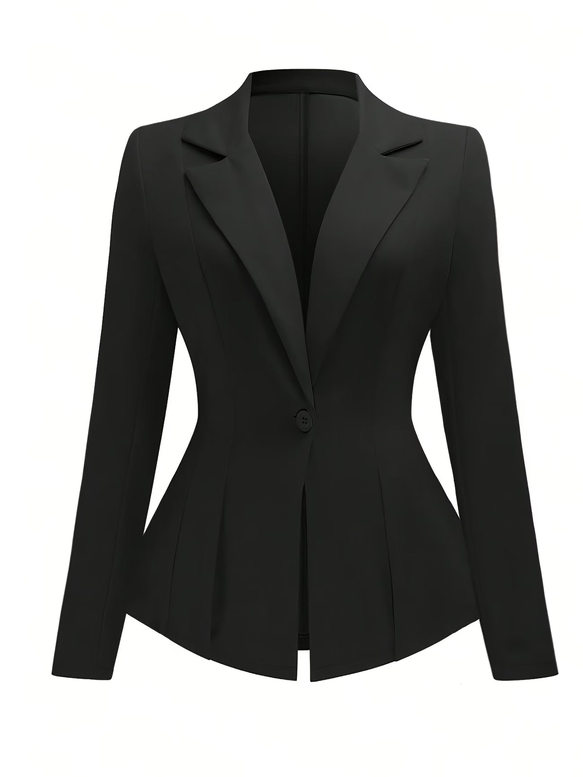 Women's Solid Color Blazer with Elegant Cut