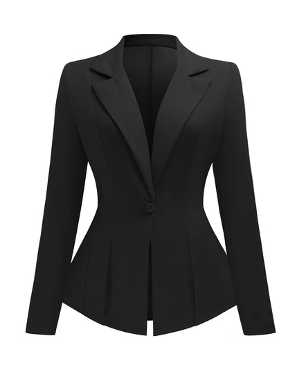 Women's Solid Color Blazer with Elegant Cut