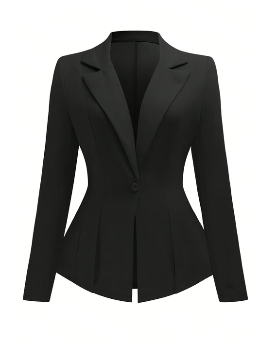 Women's Solid Color Blazer with Elegant Cut