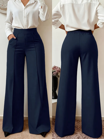 Women's Elegant Wide Leg Trousers with Pockets