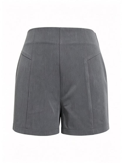 Women's Plaid Tailored Shorts with Elastic Waist