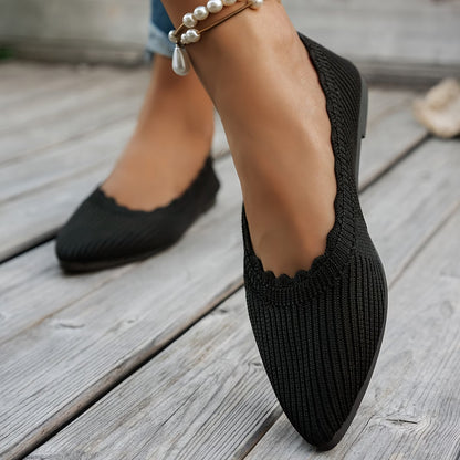Women's Breathable Slip-On Flat with Wavy Edge