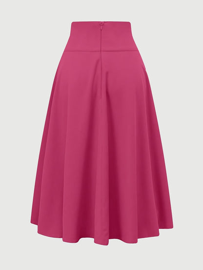 Women's High Waist A-Line Skirt with Tie Detail