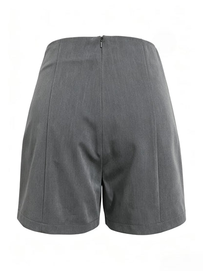 Women's Plaid Tailored Shorts with Elastic Waist