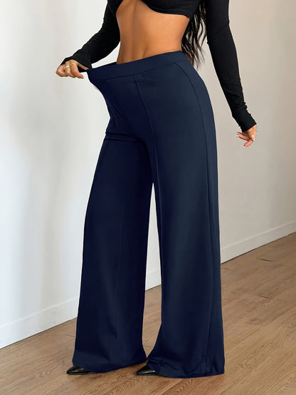 Women's Elegant Wide Leg Trousers with Pockets