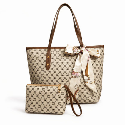 Women's 3-Piece PU Set with Tote Bag, Shoulder Bag, and Clutch