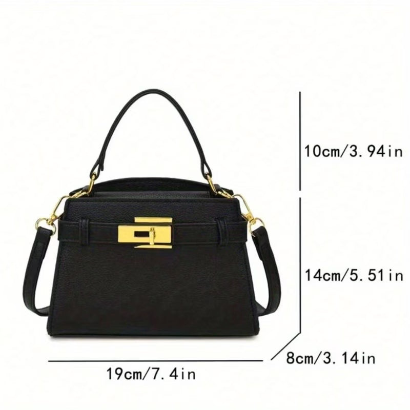 Bolsa Tote Feminina Estruturada com Ferragens Douradas