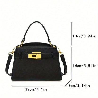 Bolsa Tote Feminina Estruturada com Ferragens Douradas