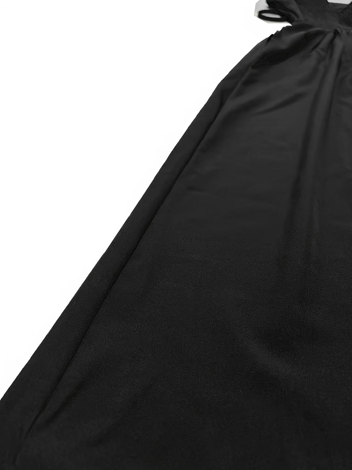Women's Sleeveless Summer Midi Dress with Pleated Pockets