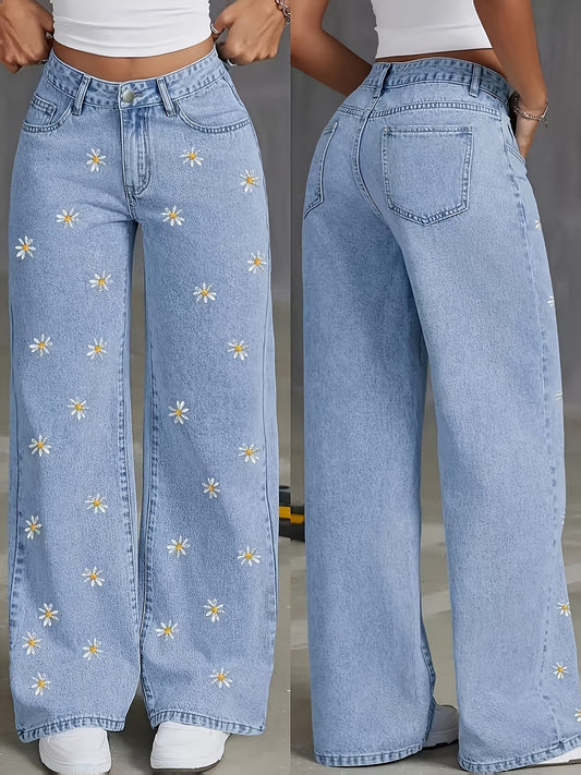 Women's Daisy Embroidered Jeans