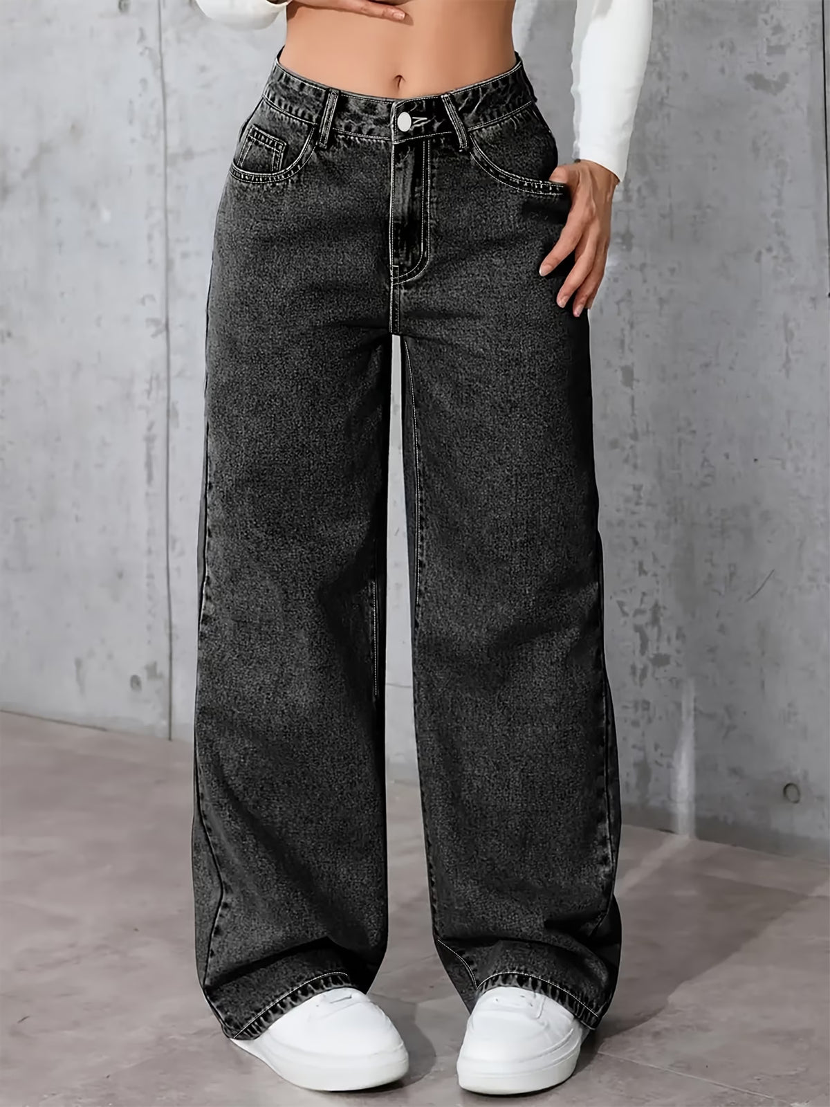 Women's High Waist Straight Leg Stretch Jeans