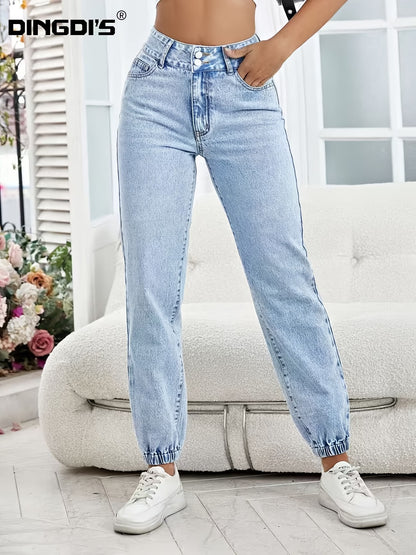 Women's High Waist Acid Wash Boyfriend Jeans