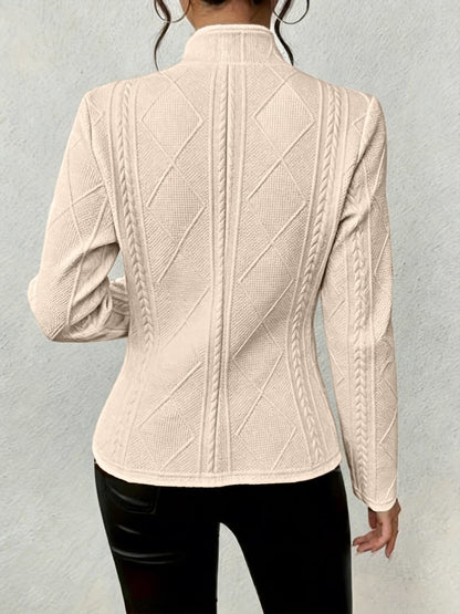 Women's Slim Fit Jacquard Blazer with Elegant Buttons