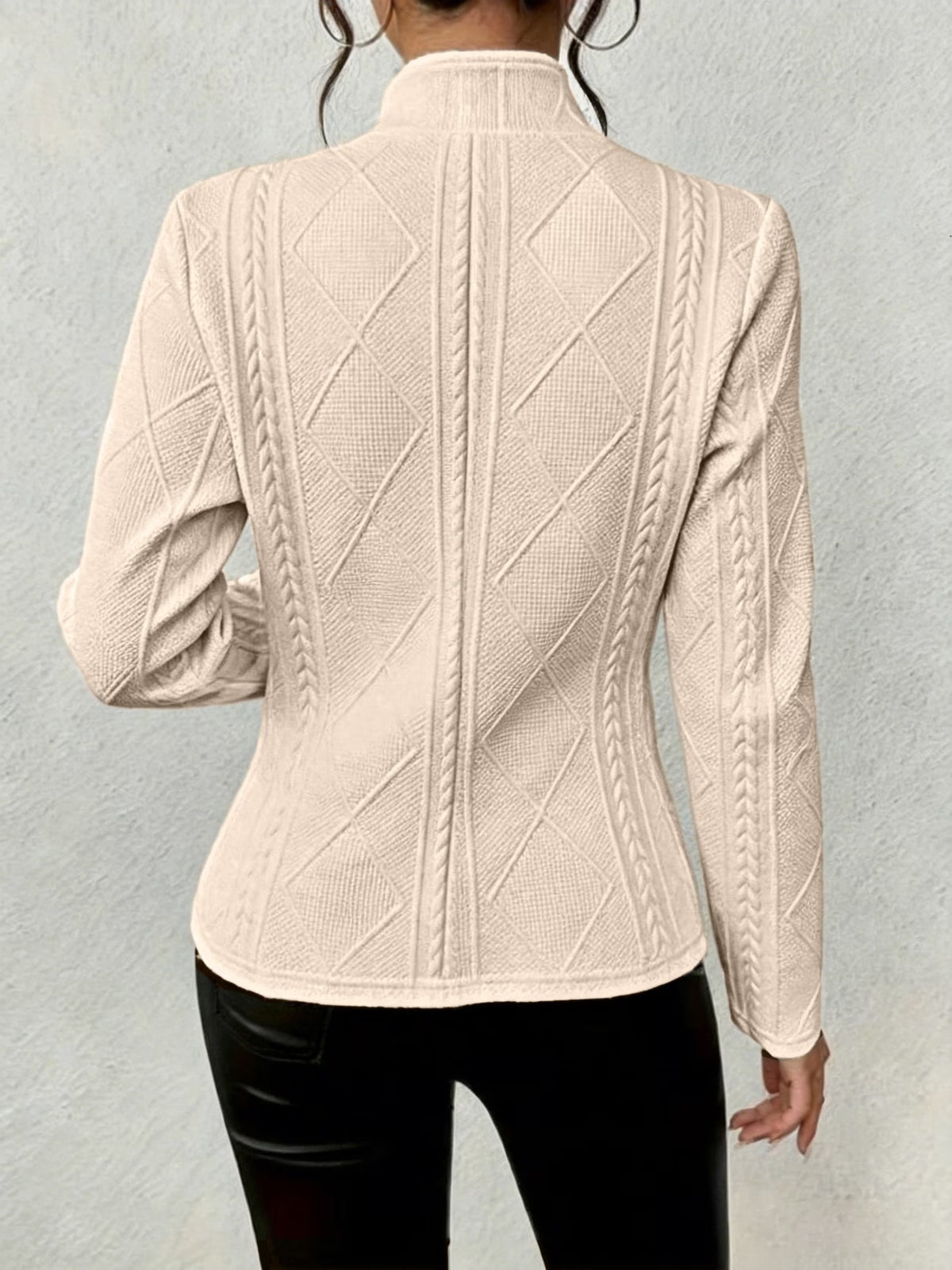 Women's Slim Fit Jacquard Blazer with Elegant Buttons