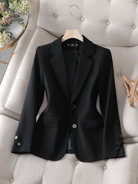 Women's Cropped Tailored Blazer with Elegant Drape